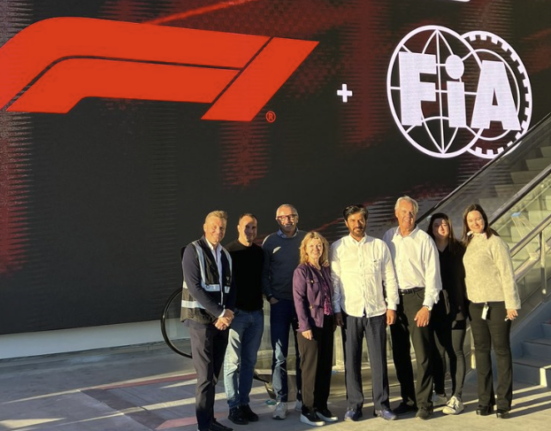 Mohammed Ben Sulayem @Ben_Sulayem Meeting with Stefano Domenicali and Las Vegas Grand Prix CEO Renee Wilm and their team at the circuit inspection in 2023.